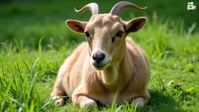 the goat is happy
