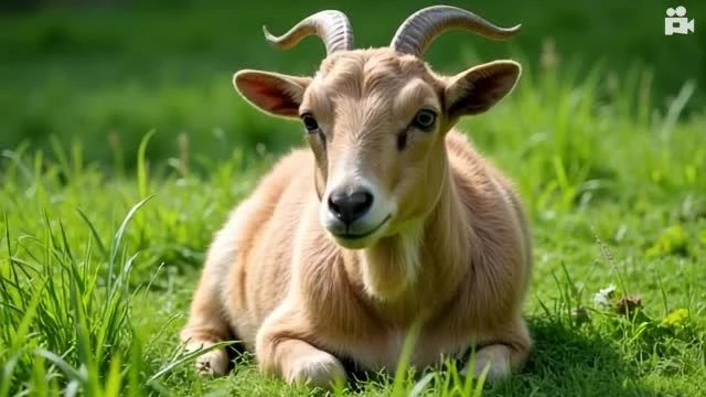 the goat is happy